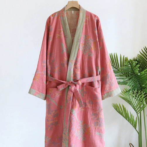 Breathable Cotton Waffle Bathrobe – Lightweight Retro-Inspired Mens Robe with Adjustable Waist and Pockets VexonGear