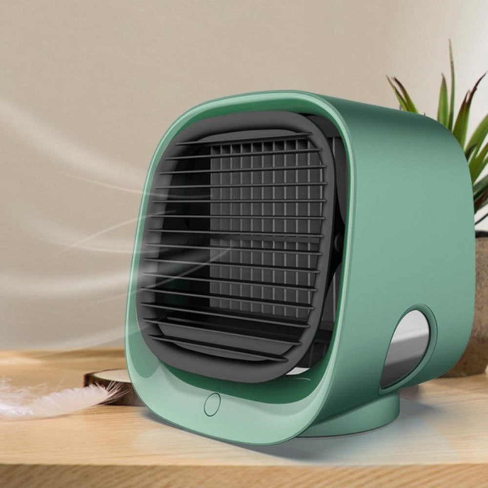 Compact Air Cooler Humidifier | Mint Green USB Desktop Fan