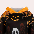 Halloween Hoodie Dress | Ghost & Pumpkin Print Design VexonGear