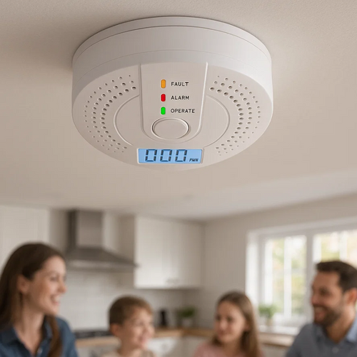 Carbon Monoxide Detector LCD Display Battery Powered