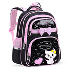 Kids Cat School Backpack | Pink Star Pattern With Pencil Case VexonGear