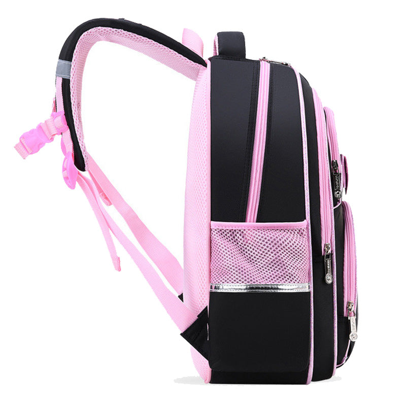 Kids Cat School Backpack | Pink Star Pattern With Pencil Case VexonGear