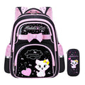 Kids Cat School Backpack | Pink Star Pattern With Pencil Case VexonGear