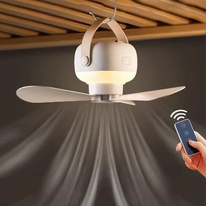 Ceiling Fan with Light Wireless Rechargeable 7200mAh Battery 4 Speed ABS PP