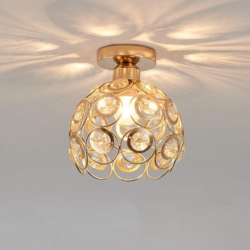 Ceiling Light Flush Mount Crystal Metal Frame LED Compatible Indoor Lighting VexonGear