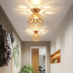 Ceiling Light Flush Mount Crystal Metal Frame LED Compatible Indoor Lighting VexonGear