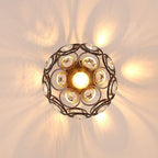 Ceiling Light Flush Mount Crystal Metal Frame LED Compatible Indoor Lighting VexonGear