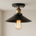 Ceiling Light Flush Mount Metal Shade LED Compatible Industrial Style VexonGear