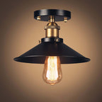 Ceiling Light Flush Mount Metal Shade LED Compatible Industrial Style VexonGear