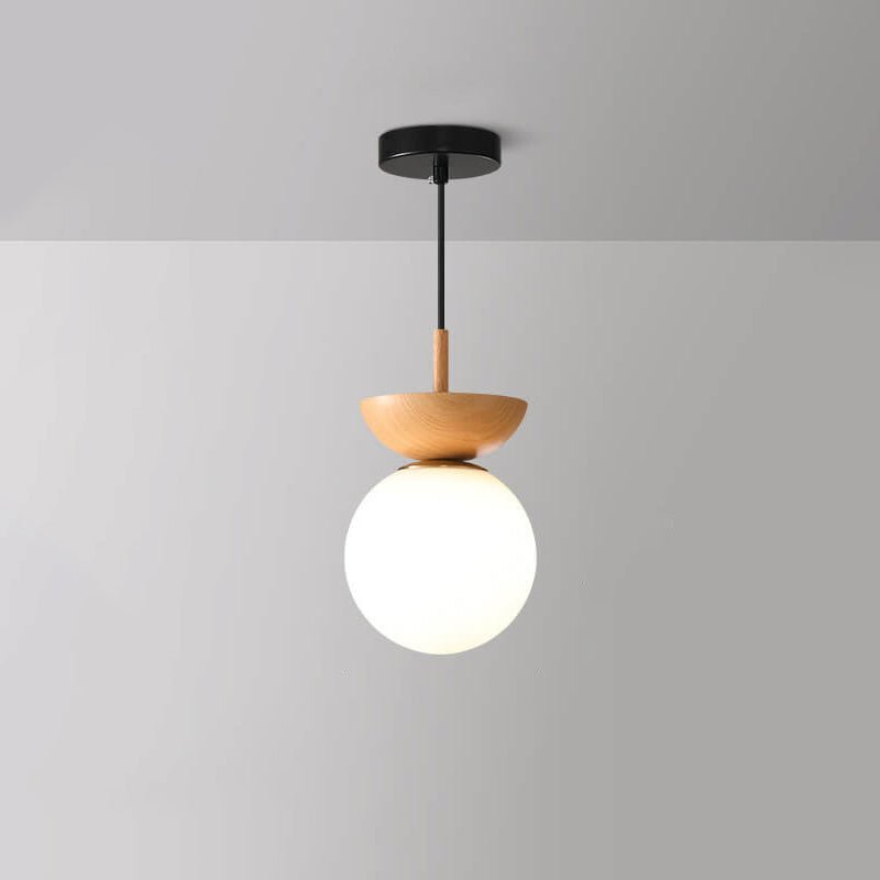 Ceiling Light Opal Glass Globe Shade Iron Flush Mount 16 x 27 cm VexonGear