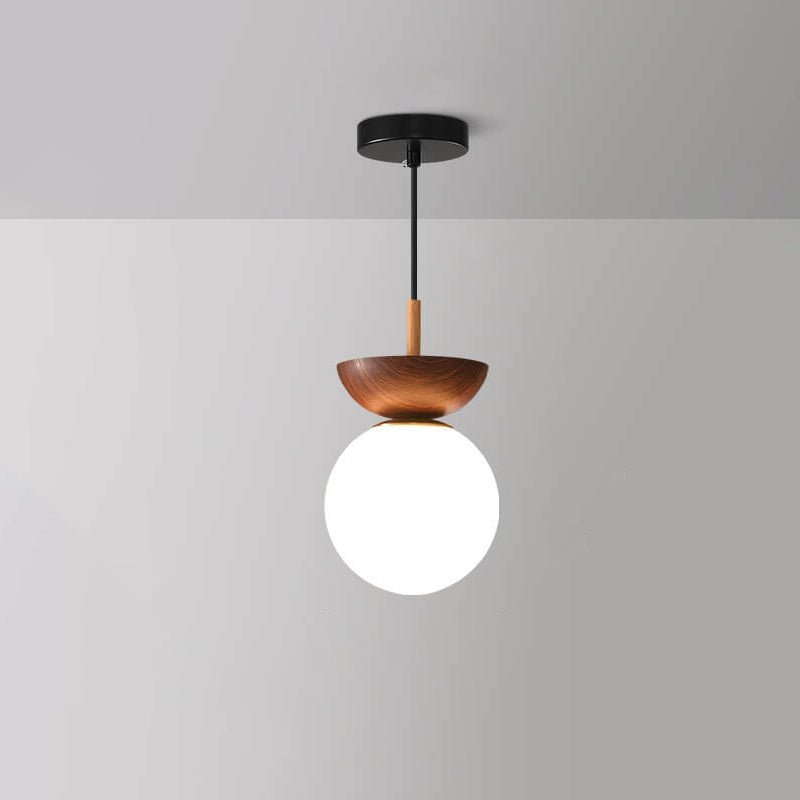 Ceiling Light Opal Glass Globe Shade Iron Flush Mount 16 x 27 cm VexonGear