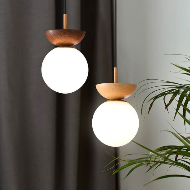 Ceiling Light Opal Glass Globe Shade Iron Flush Mount 16 x 27 cm VexonGear
