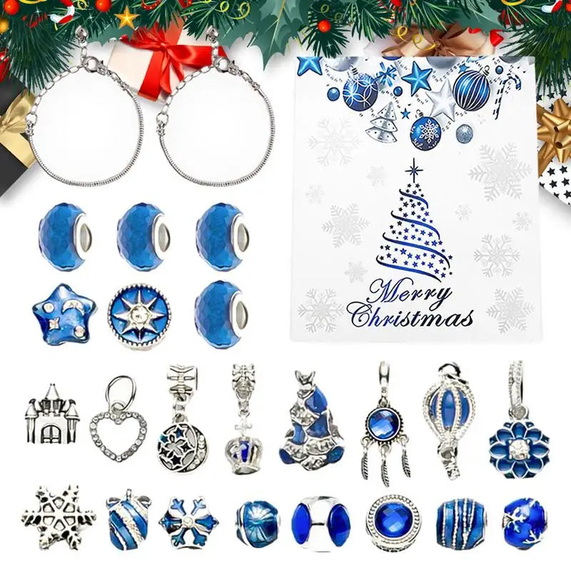 Christmas Jewelry Advent Calendar | 22 Charm Bracelet Making Set VexonGear