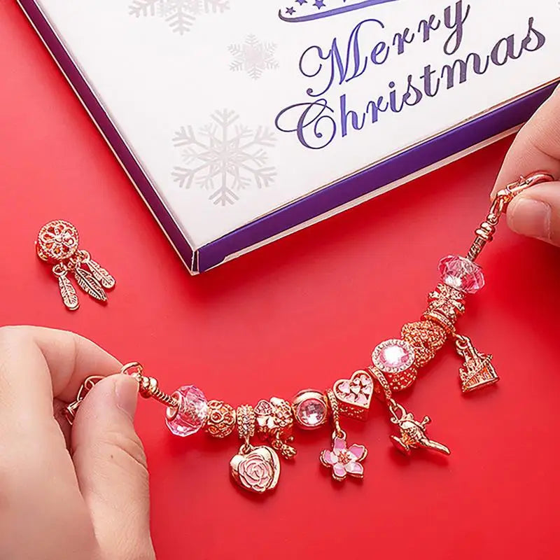 Christmas Jewelry Advent Calendar | 22 Charm Bracelet Making Set VexonGear