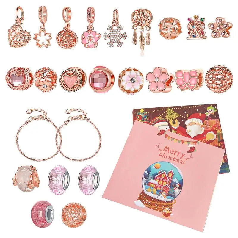 Christmas Jewelry Advent Calendar | 22 Charm Bracelet Making Set VexonGear