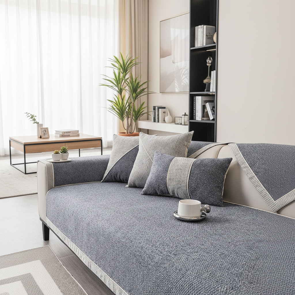 Vexon Non-Slip Cotton-Linen Sofa Cover for All Seasons