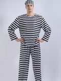 Classic Striped Costume Set | Black and White Long Sleeve Uniform VexonGear