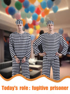 Classic Striped Costume Set | Black and White Long Sleeve Uniform VexonGear