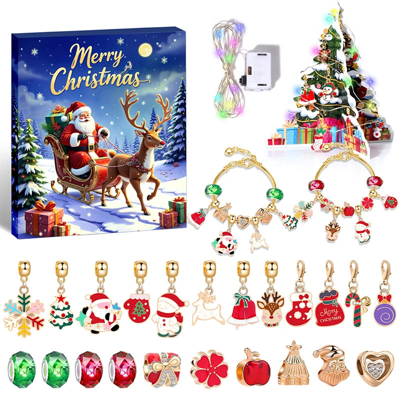 Christmas Advent Charm Bracelet | 24-Day Holiday Countdown for Kids VexonGear