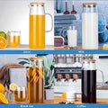 Glass Water Pitcher | Bamboo Lid Heat Resistant Jug VexonGear