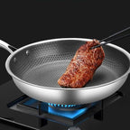 Stainless Steel Frying Pan | Non-Stick Coating with Honeycomb Texture VexonGear