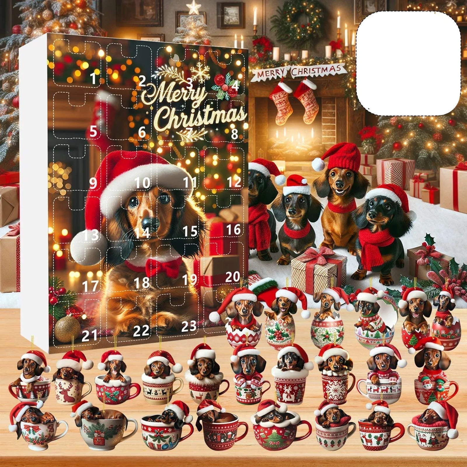 Dachshund Christmas Advent Calendar | Festive Holiday Countdown Display VexonGear