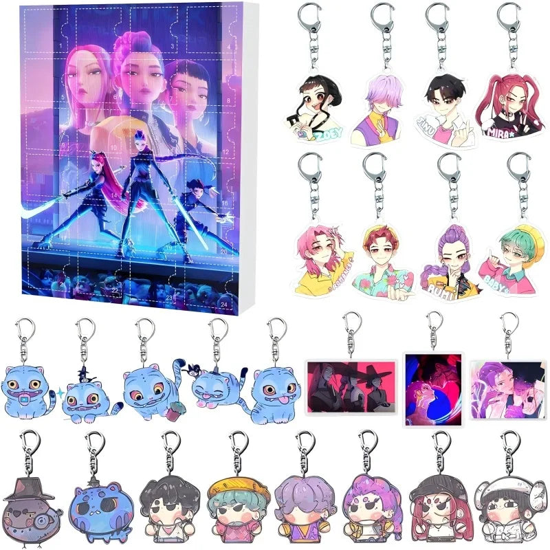 Anime Advent Calendar | 24 Character Keychains Dark Fantasy Theme VexonGear
