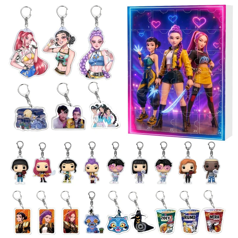 Anime Advent Calendar | 24 Character Keychains Dark Fantasy Theme VexonGear