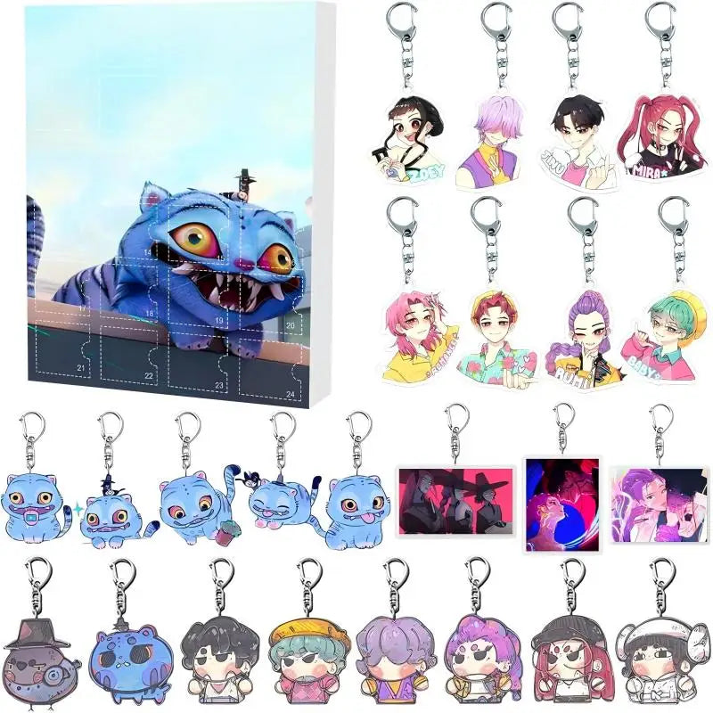 Anime Advent Calendar | 24 Character Keychains Dark Fantasy Theme VexonGear
