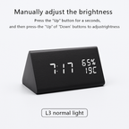 Digital alarm clock made of wood - LED display, voice control, adjustable brightness VexonGear