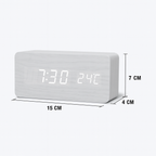 Digital alarm clock made of wood - LED display, voice control, adjustable brightness VexonGear