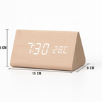 Digital alarm clock made of wood - LED display, voice control, adjustable brightness VexonGear