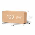 Digital alarm clock made of wood - LED display, voice control, adjustable brightness VexonGear