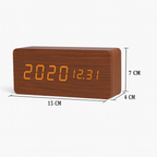 Digital alarm clock made of wood - LED display, voice control, adjustable brightness VexonGear