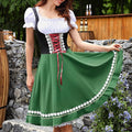 Traditional Dirndl Dress | Bavarian Green with Lace Trim VexonGear