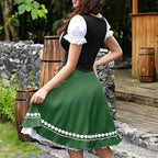 Traditional Dirndl Dress | Bavarian Green with Lace Trim VexonGear