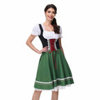 Traditional Dirndl Dress | Bavarian Green with Lace Trim VexonGear