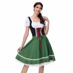 Traditional Dirndl Dress | Bavarian Green with Lace Trim VexonGear