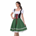 Traditional Dirndl Dress | Bavarian Green with Lace Trim VexonGear