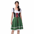 Traditional Dirndl Dress | Bavarian Green with Lace Trim VexonGear