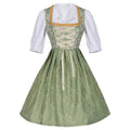 Traditional Dirndl Dress | Sage Green Brocade with Gold Trim VexonGear