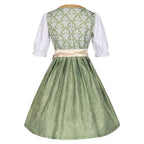 Traditional Dirndl Dress | Sage Green Brocade with Gold Trim VexonGear