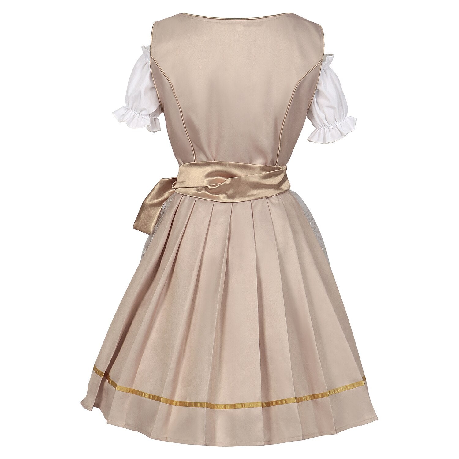 Traditional Dirndl Dress | Sage Green Brocade with Gold Trim VexonGear