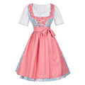 Traditional Dirndl Dress | Floral Pattern with Pink Apron Set VexonGear