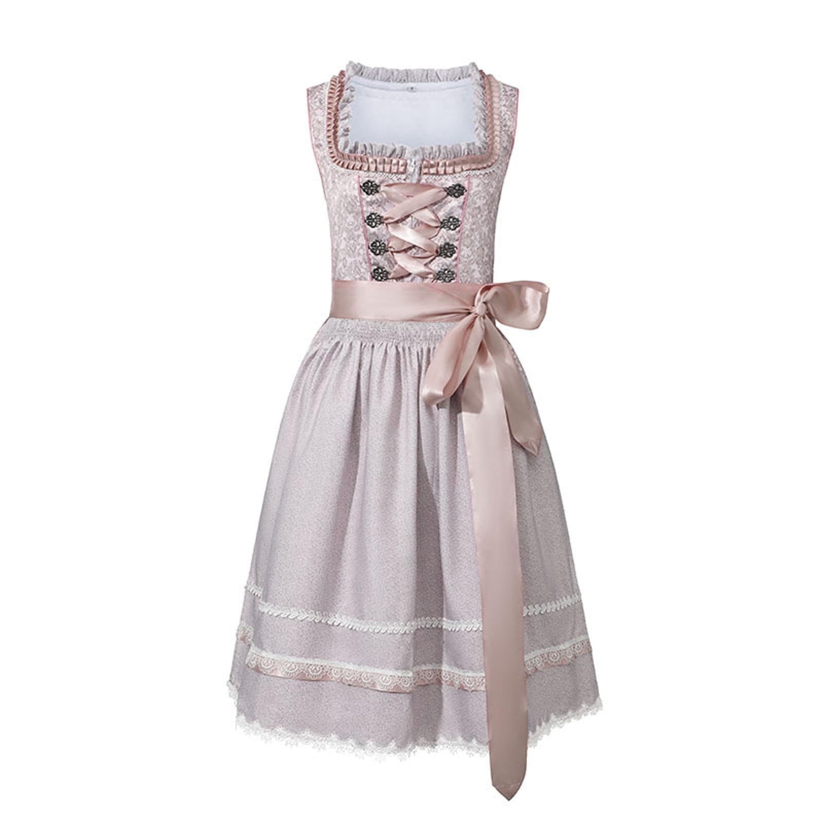 Traditional Dirndl Dress | Lace Trimmed Oktoberfest Costume VexonGear