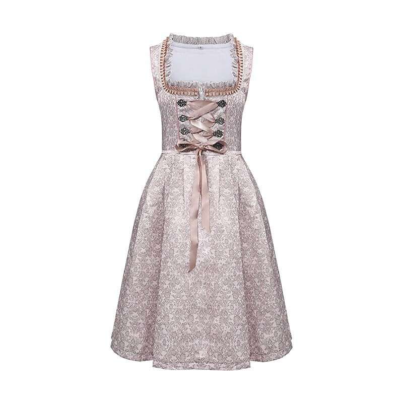 Traditional Dirndl Dress | Lace Trimmed Oktoberfest Costume VexonGear