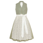 Traditional Dirndl Dress | Sage Green with Lace Apron VexonGear