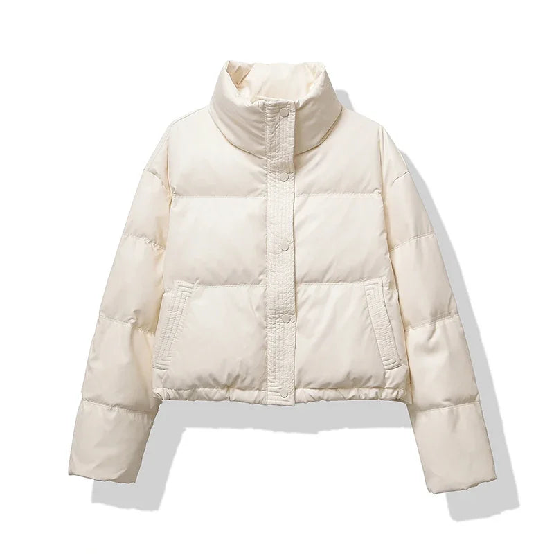 Winter Puffer Jacket | Brown Leather-Look Quilted Design VexonGear