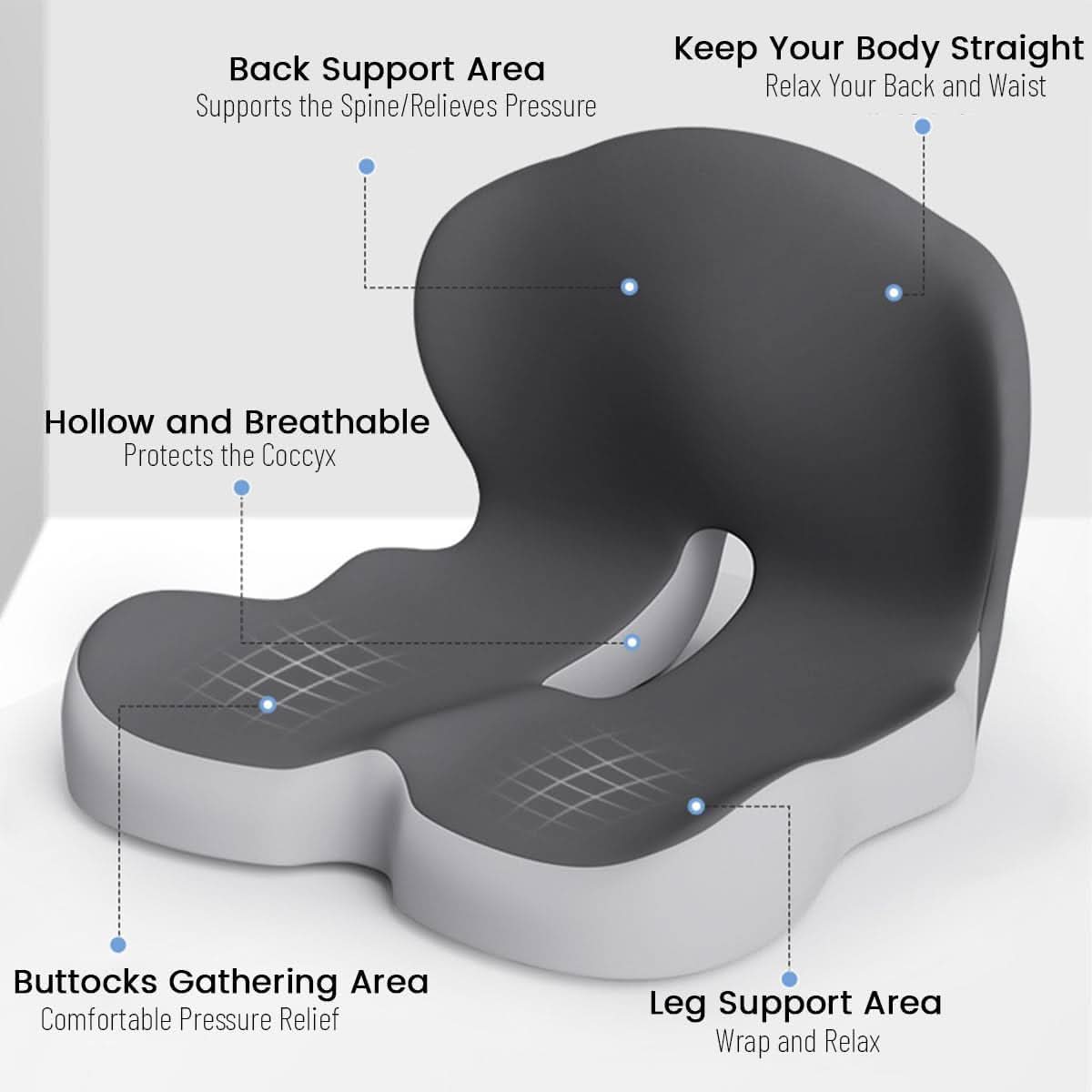 Vexon Premium Memory Foam Seat Cushion for Posture & Comfort