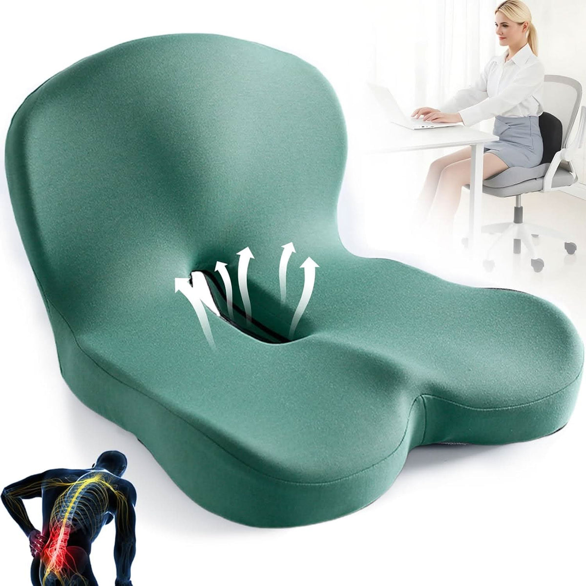 Vexon Premium Memory Foam Seat Cushion for Posture & Comfort VexonGear